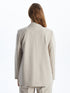LC Waikiki Women's Straight Long Sleeve Gabardine Blazer Jacket